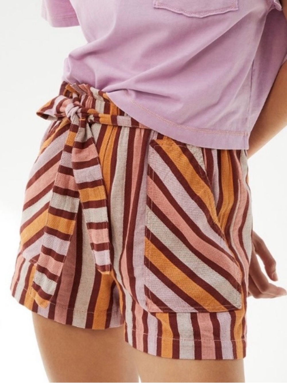 Anthropologie Womens Paperbag Shorts Size XS Bohemian Coastal Preppy Euro Summer - Picture 1 of 7